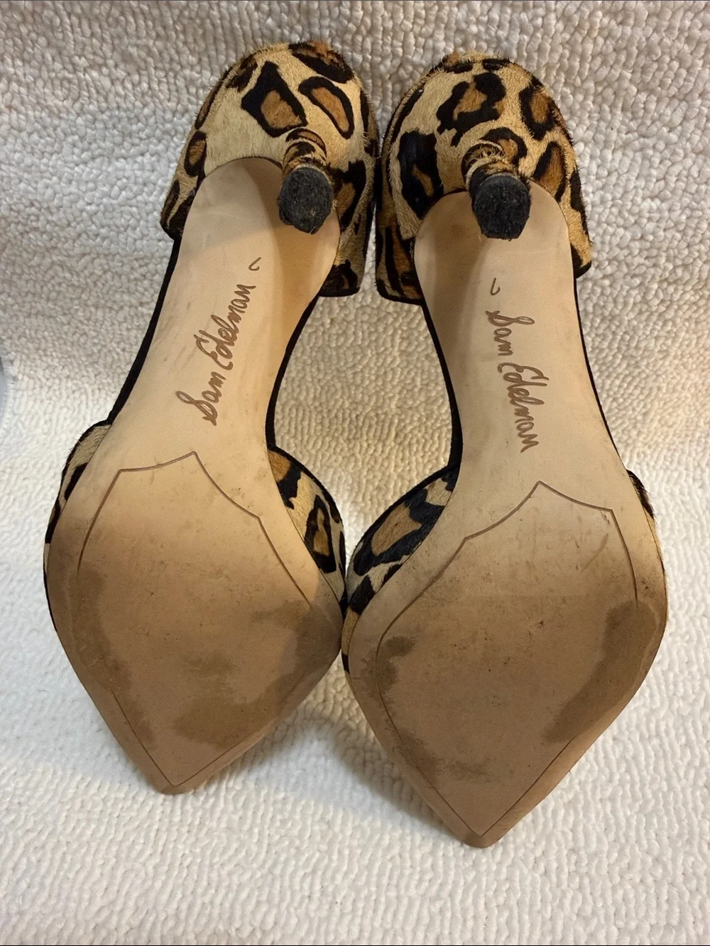 Sam Edelman Delilah Leopard Print D’Orsay Heels Pumps Size 7 M Leather